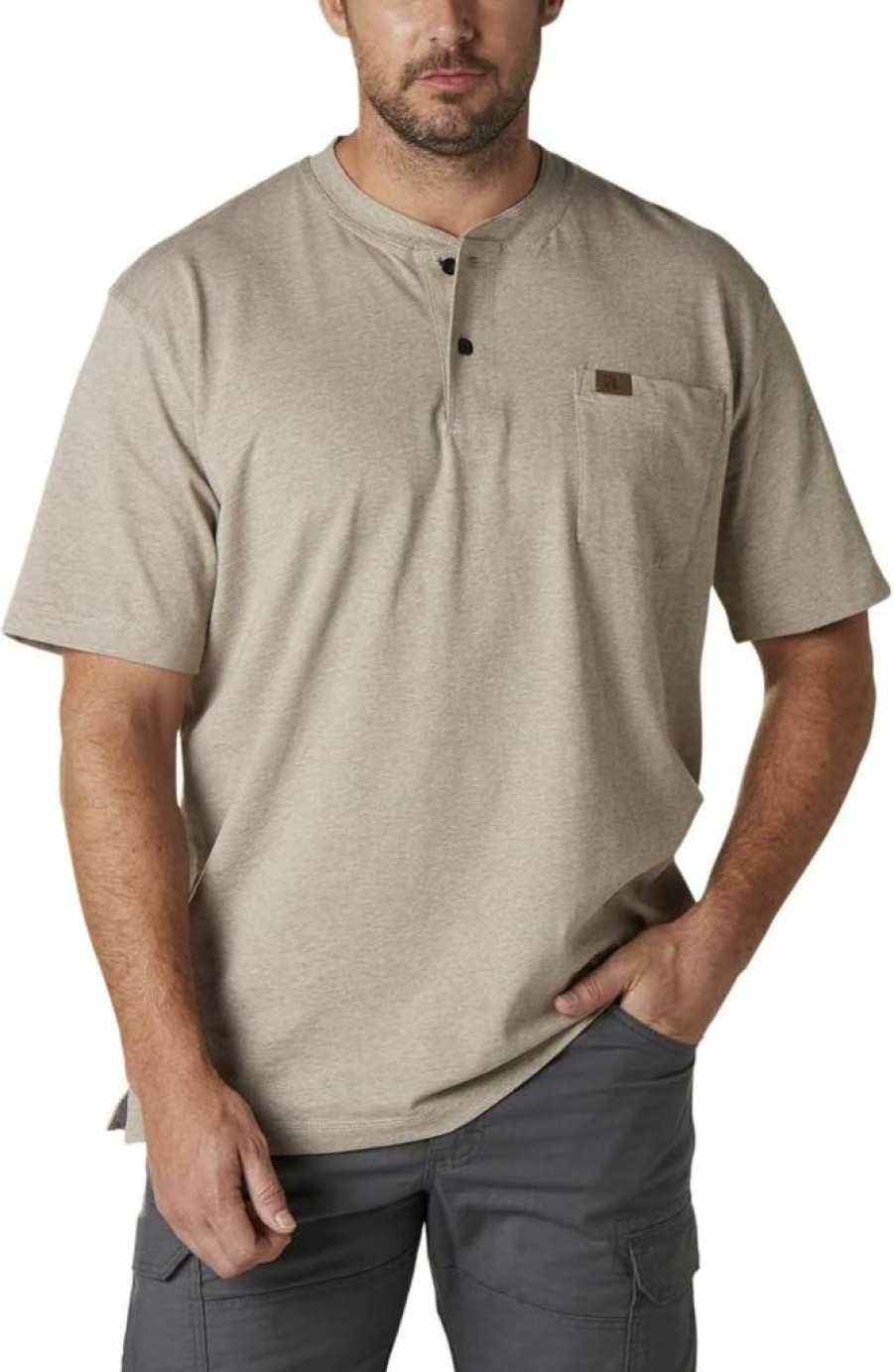 Wrangler Men's Classic Short Sleeve Henley T-Shirt - Comfortable Cotton Crewneck Tee for Casual Wear