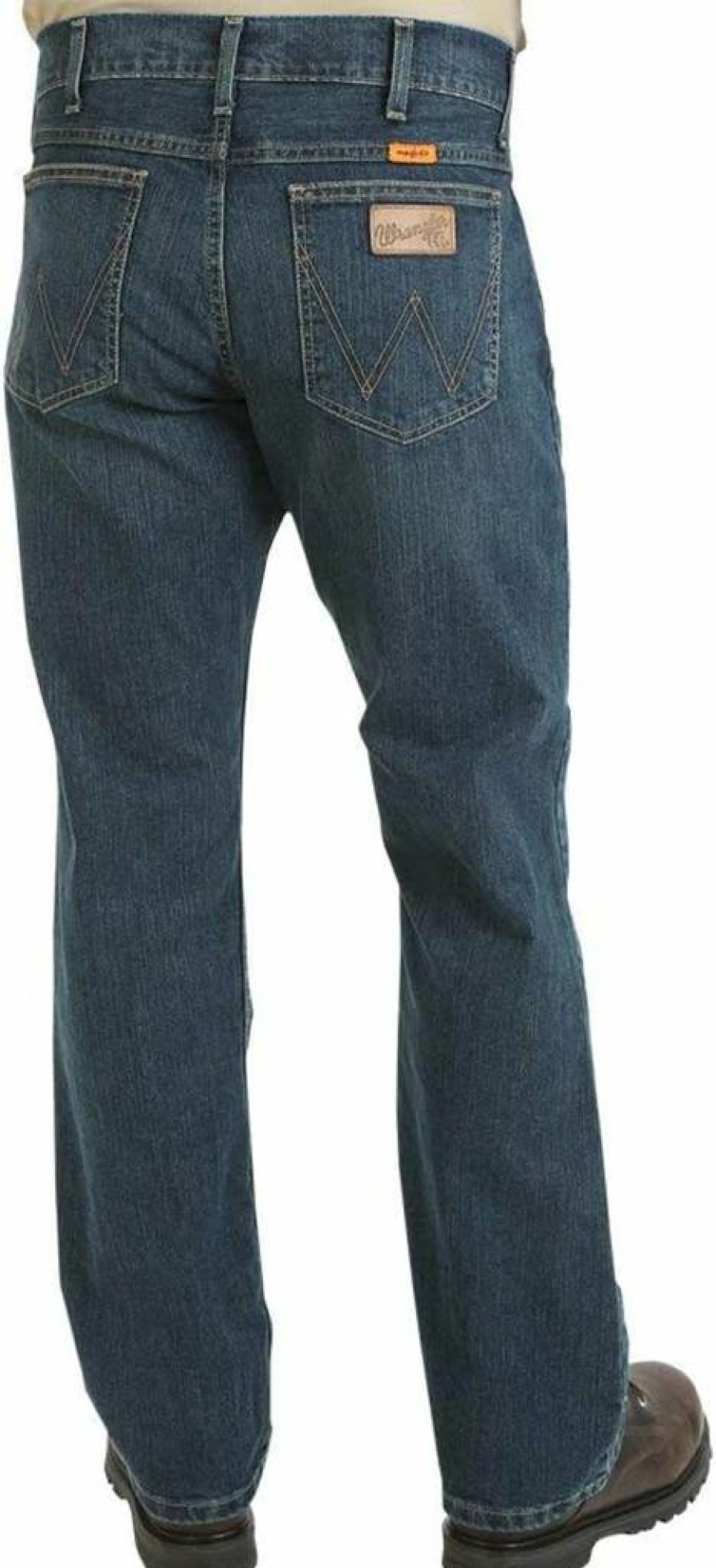 Wrangler Men's Flame-Resistant Slim Fit Bootcut Jeans Retro Style Workwear