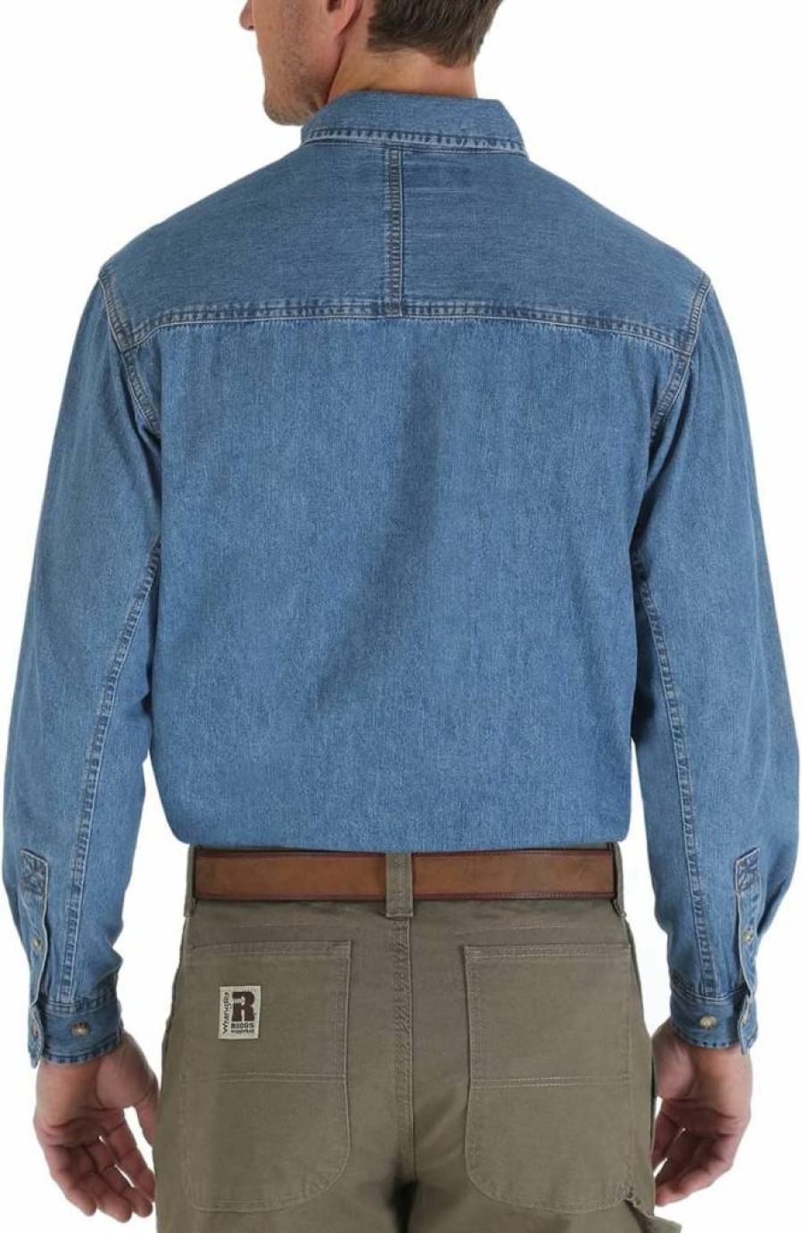 Wrangler Men's Riggs Work Shirt - Durable Long Sleeve Logger Twill Shirt for Workwear