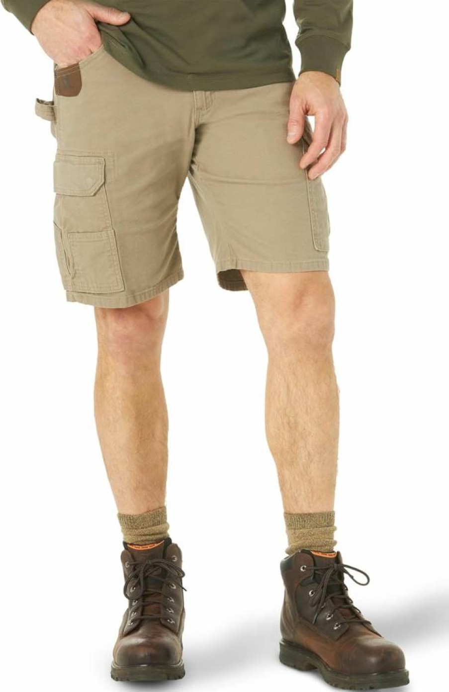 Wrangler Riggs Workwear Men's 11" Relaxed Fit Stretch Ranger Shorts Durable Utility Work Shorts
