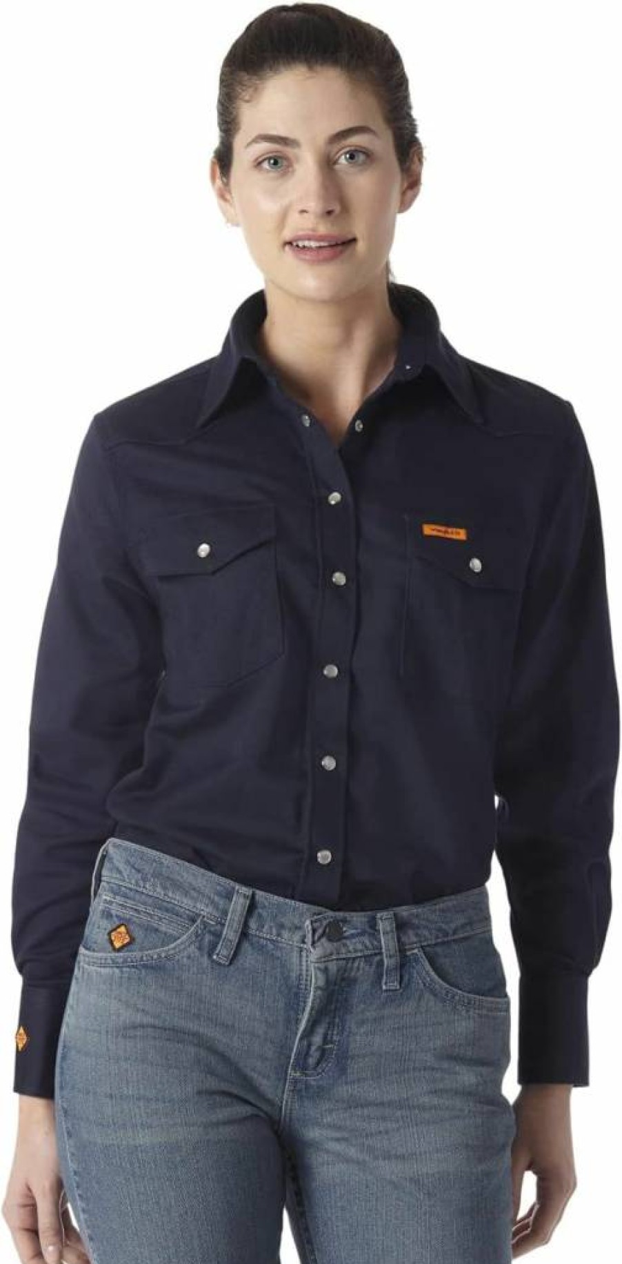 Wrangler Women's Flame Resistant Work Shirt Long Sleeve Safety Top