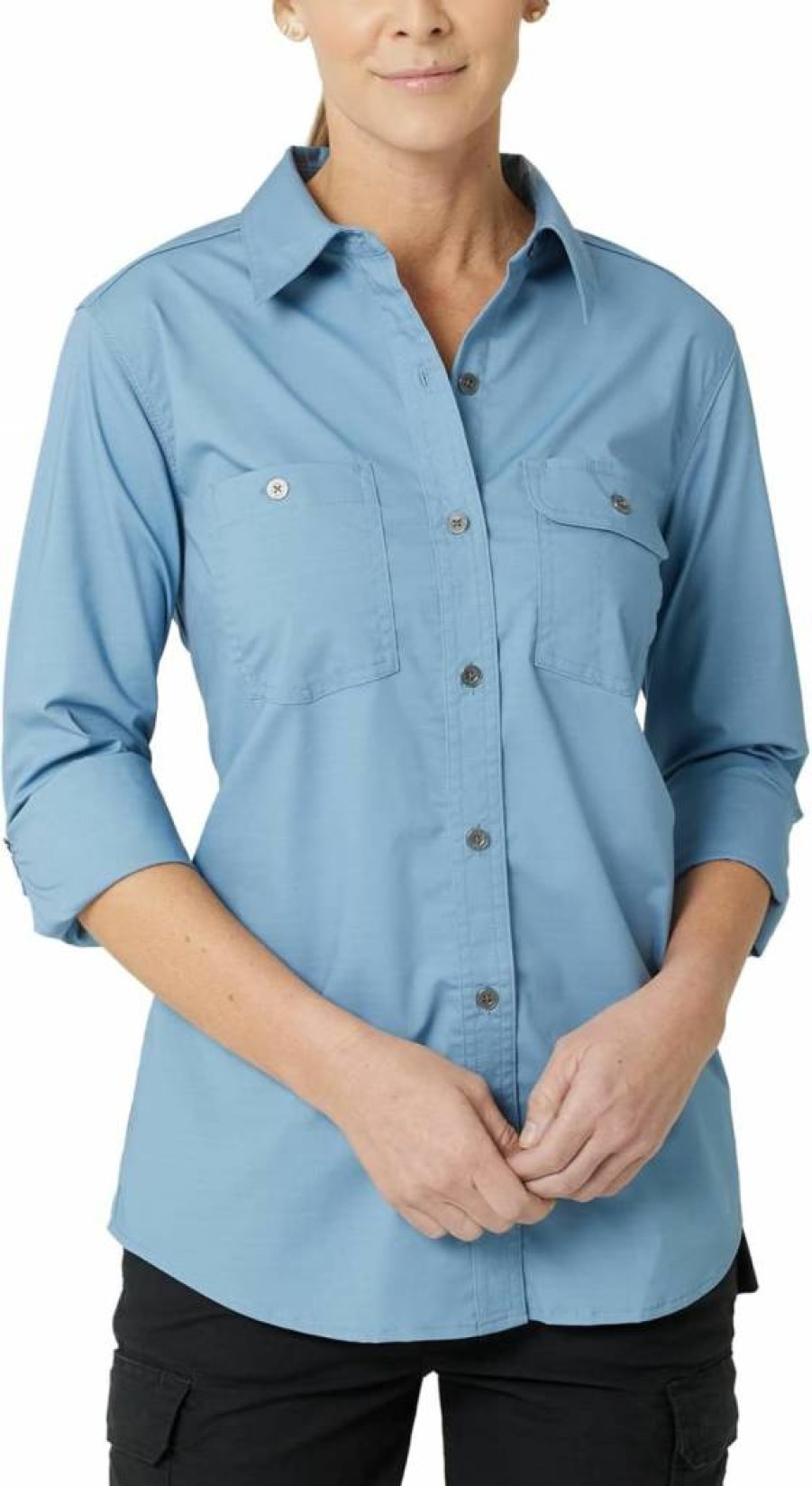 Wrangler Women's Breathable Button-Down Work Shirt for Comfort & Style