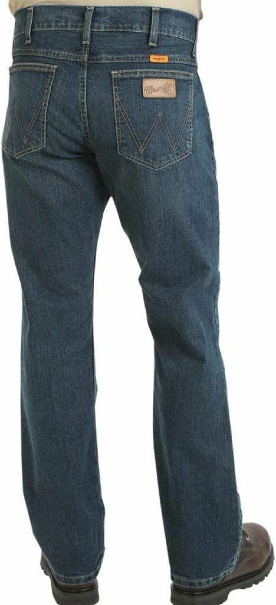 Wrangler Men's Flame-Resistant Retro Slim Fit Bootcut Jeans for Work & Casual Wear