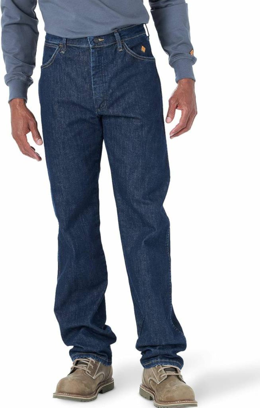 Wrangler Men's Flame Resistant Original Fit Jeans - Durable Workwear for Safety & Comfort