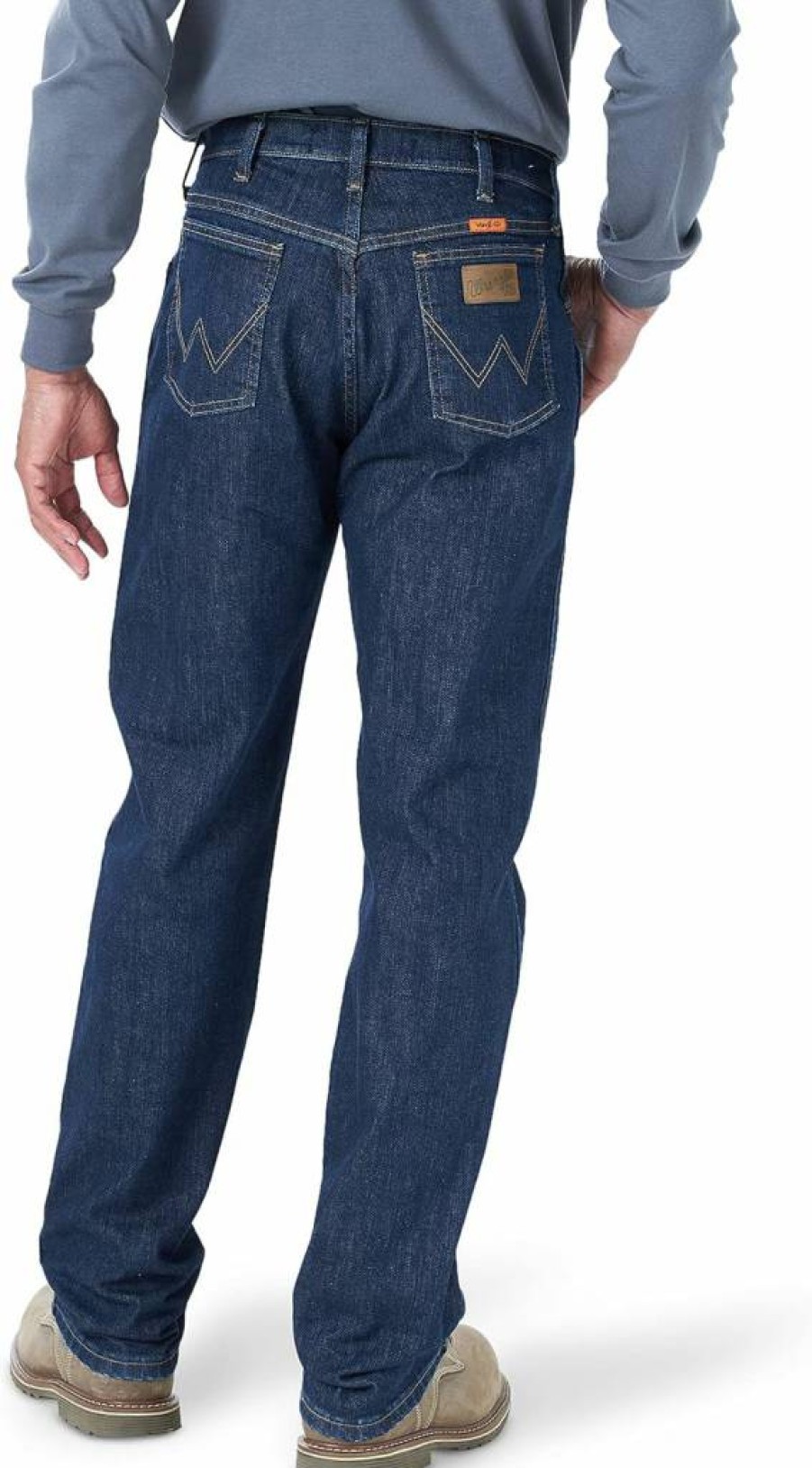 Wrangler Men's Flame Resistant Original Fit Jeans - Durable Workwear for Safety & Comfort