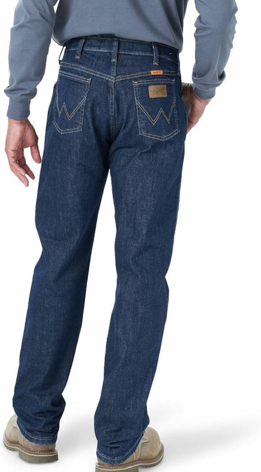 Wrangler Men's Flame Resistant Original Fit Jeans - Durable Workwear for Safety & Comfort