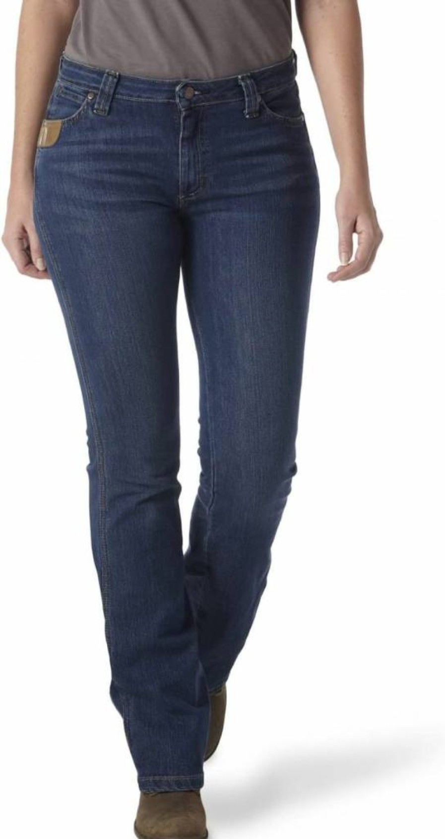 Wrangler Women's Riggs Workwear Boot Cut Jeans - Durable 5 Pocket Denim Pants for Comfort & Style