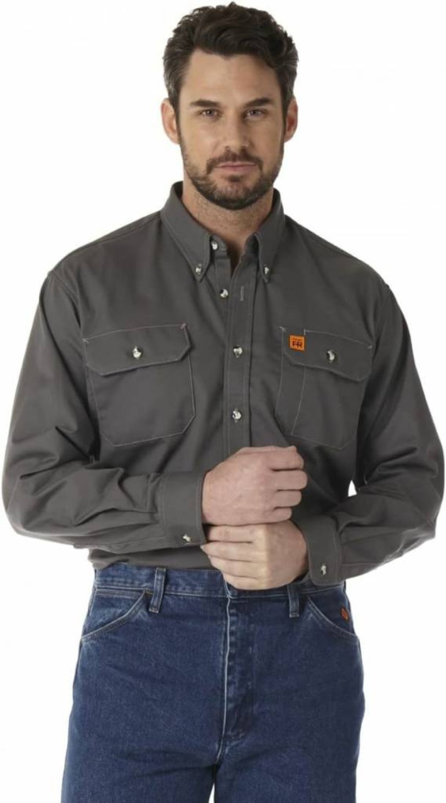Wrangler Men's Durable Work Shirt - Heavy Duty Technical Shirt for Professional Use