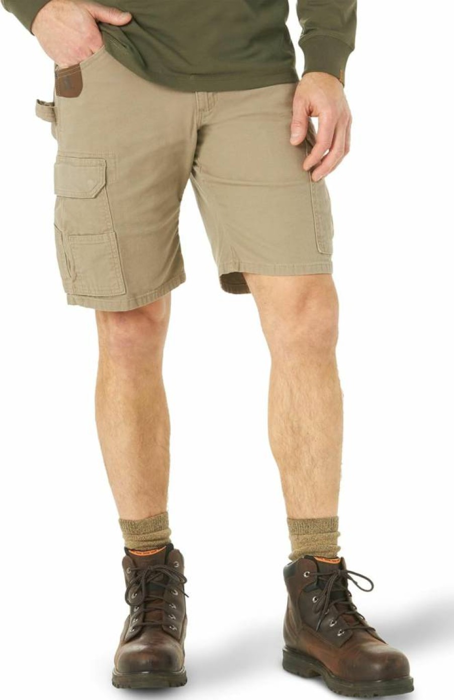 Wrangler Riggs Workwear Men's Relaxed Fit Stretch Ranger Shorts 11" Inseam Durable Utility Work Shorts