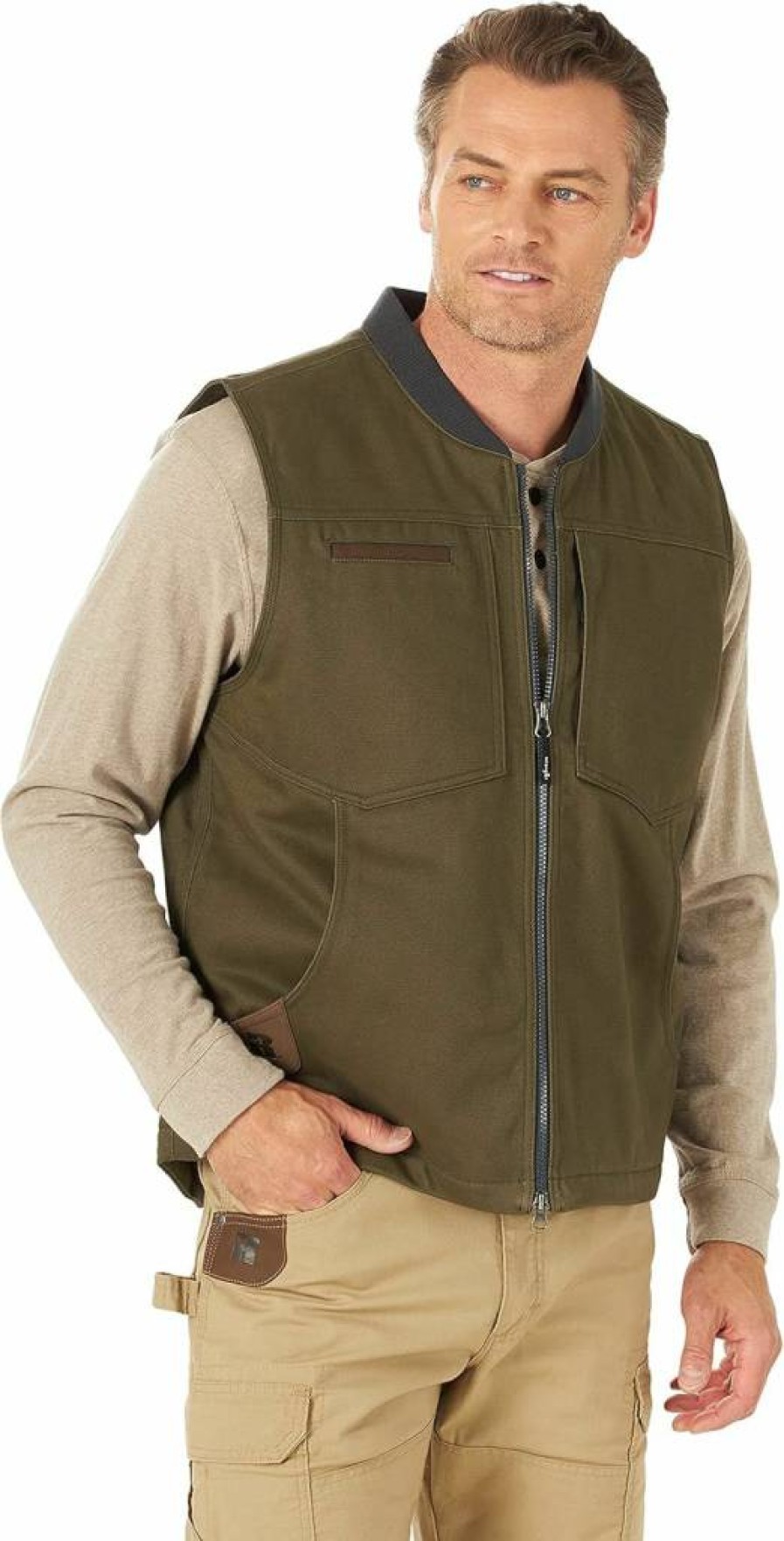 Wrangler Men's Durable Work Vest for Tough Outdoor Jobs