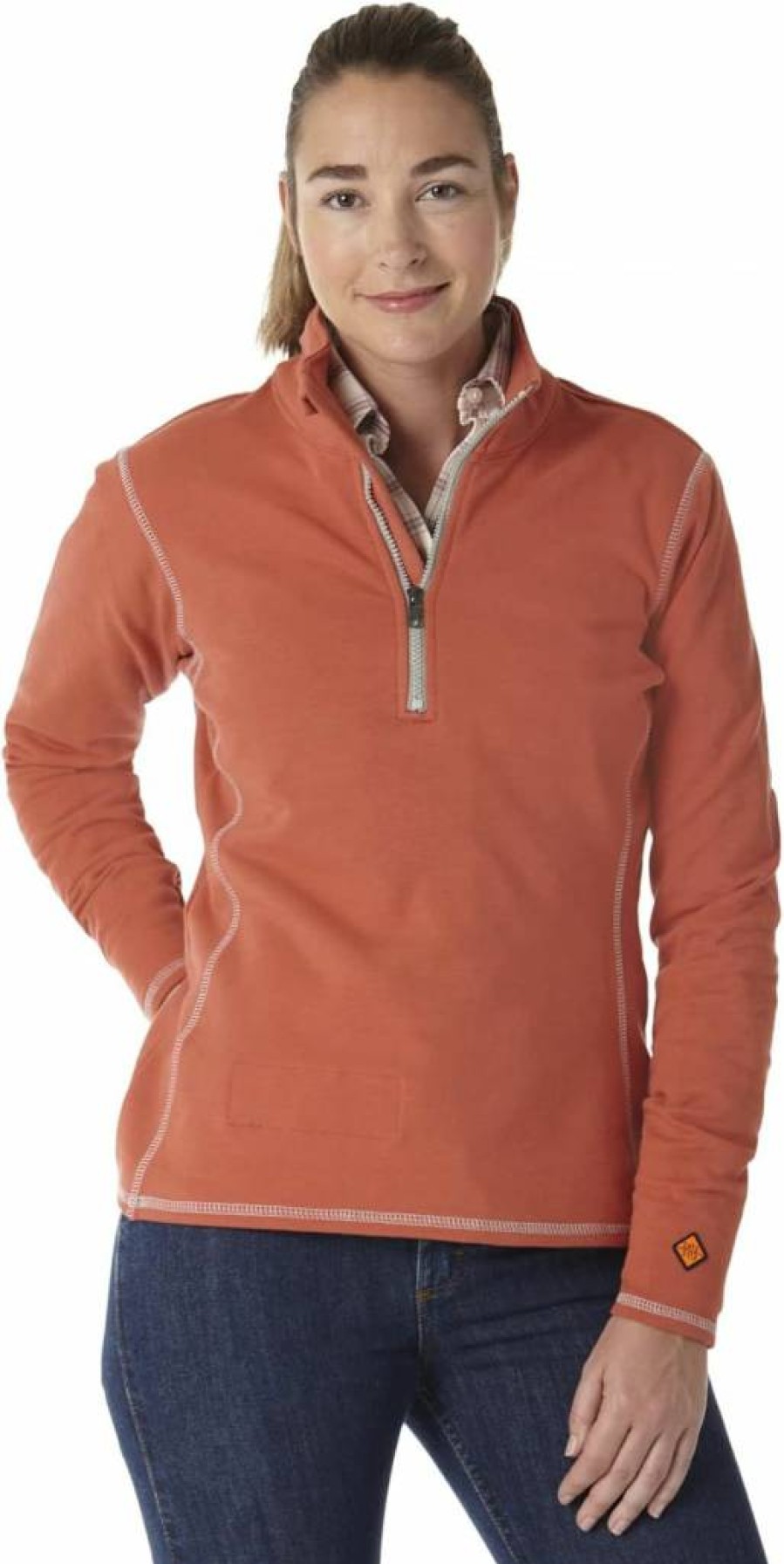 Wrangler Women's FR 1/4 Zip Pullover Sweatshirt - Lightweight Fleece Top for Comfort & Style