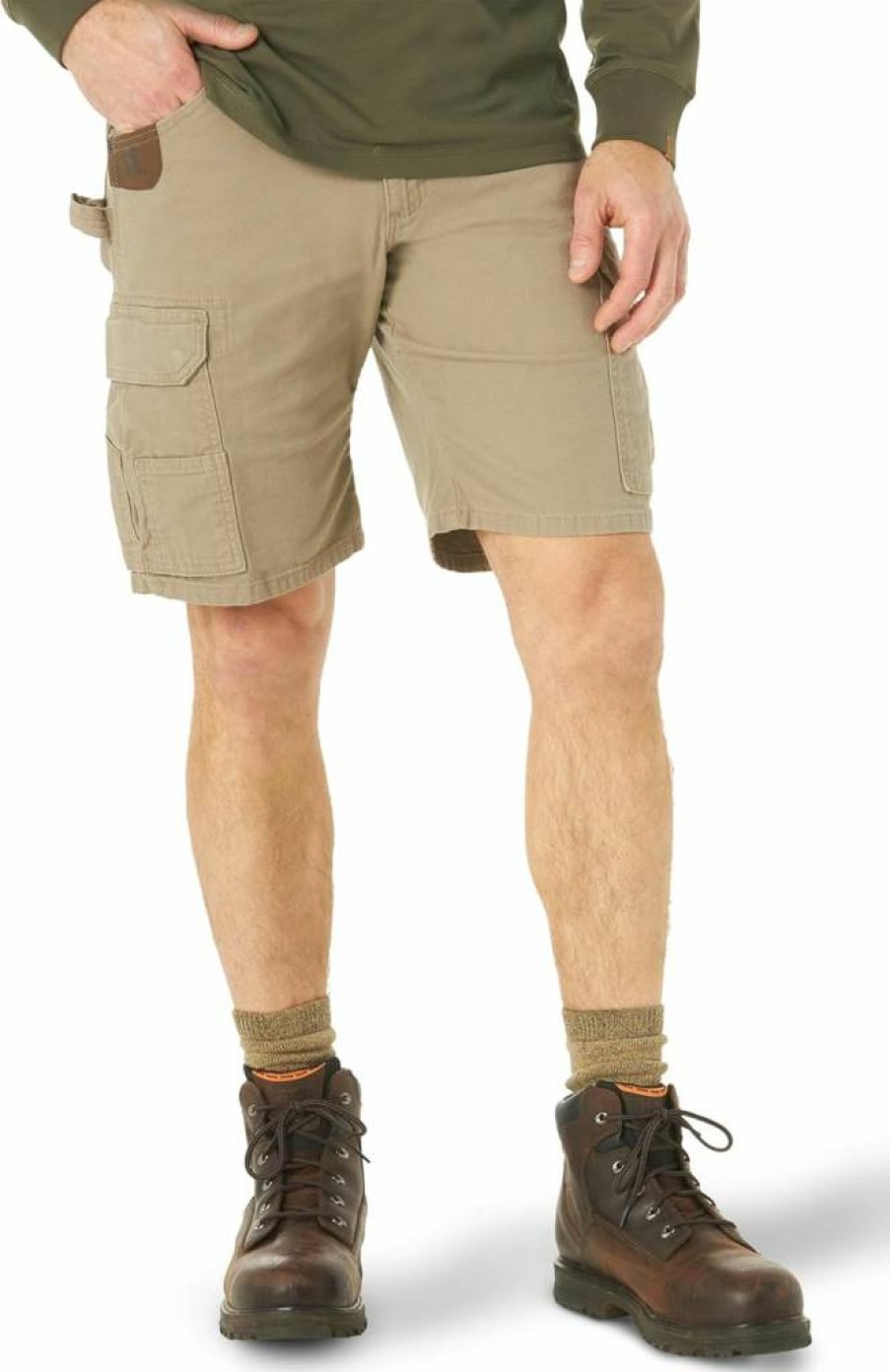 Wrangler Riggs Workwear Men's 11" Relaxed Fit Stretch Ranger Shorts Durable Utility Work Shorts
