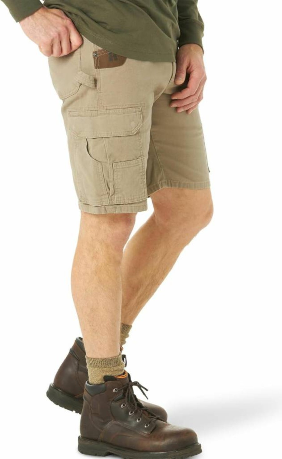 Wrangler Riggs Workwear Men's 11" Relaxed Fit Stretch Ranger Shorts Durable Utility Work Shorts