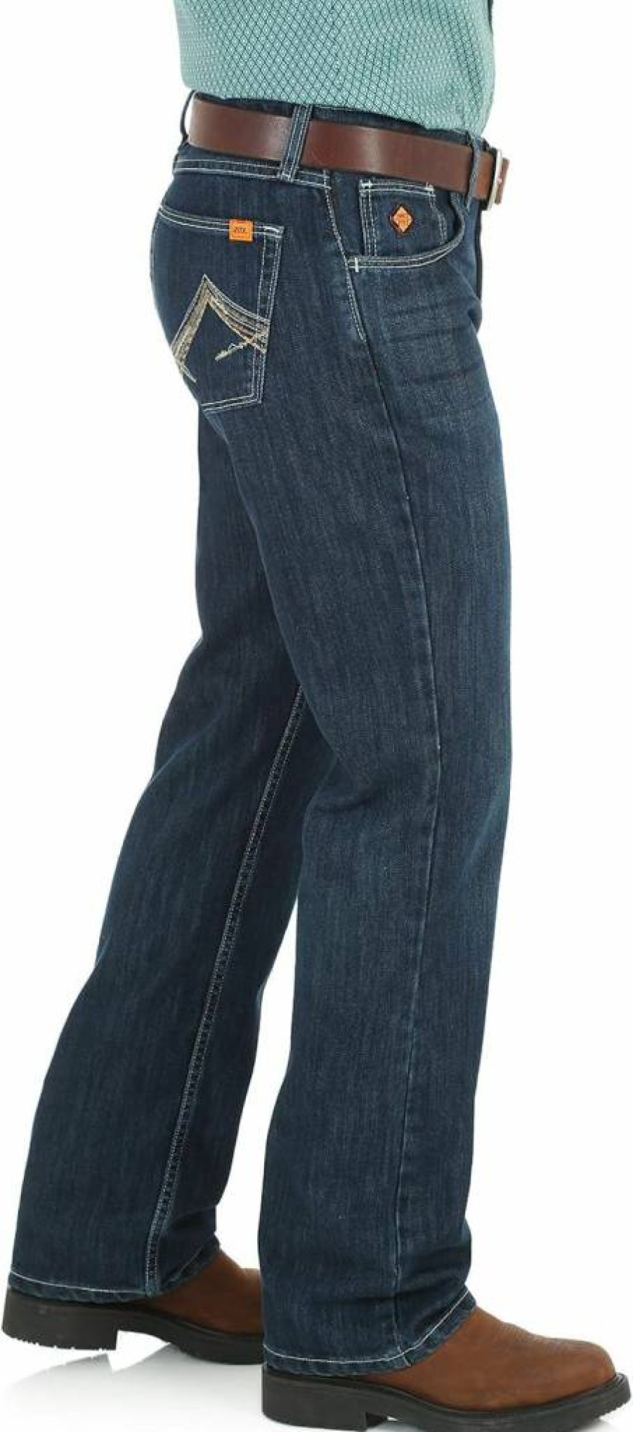 Wrangler Riggs Workwear Men's 20X FR Vintage Boot Cut Utility Pants - Rinse Wash, 40W x 34L, Durable Work Jeans