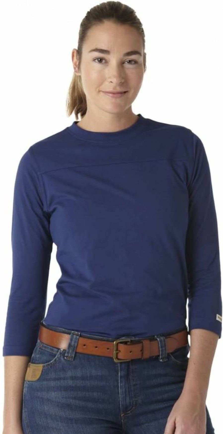 Wrangler Women's Riggs Workwear 3/4 Sleeve Performance T-Shirt - Color Blocked Design for Comfort & Durability