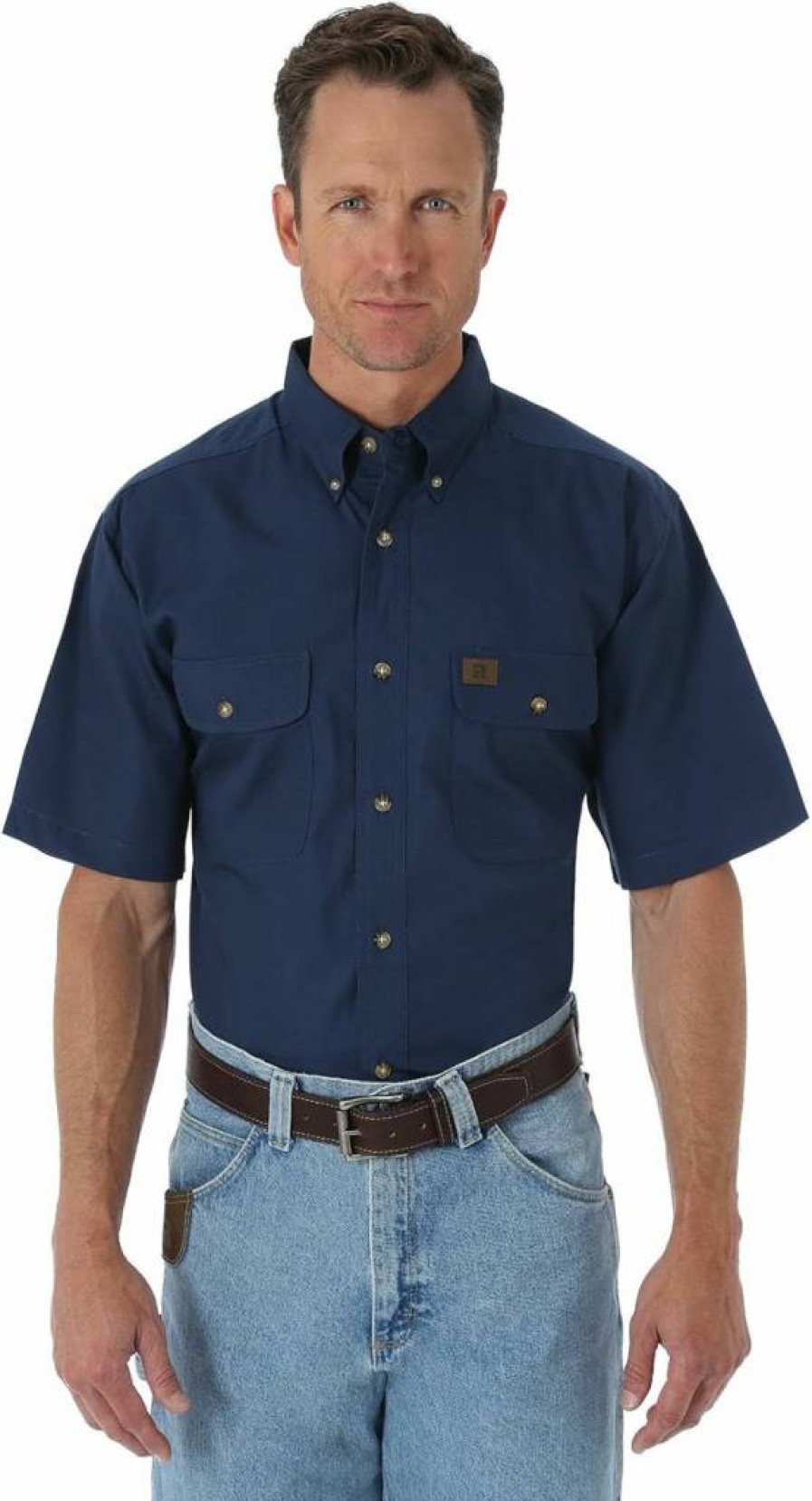 Wrangler Men's Riggs Workwear Foreman Short Sleeve Ripstop Work Shirt - Durable & Lightweight