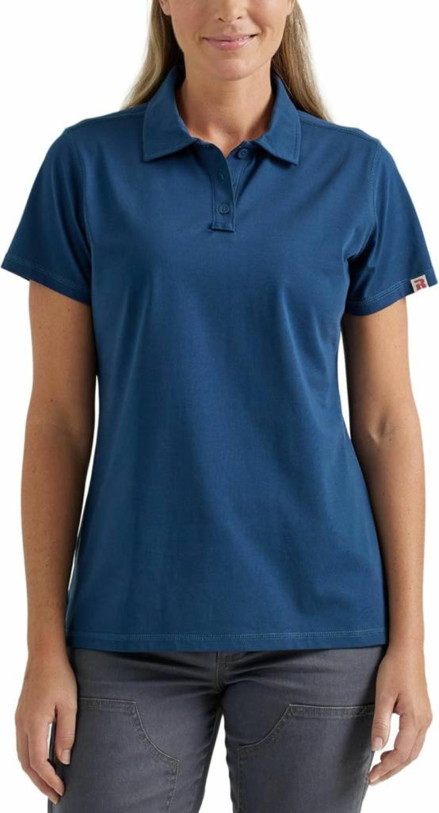 Wrangler Women's Classic Regular Fit Short Sleeve Polo Shirt with Spread Collar