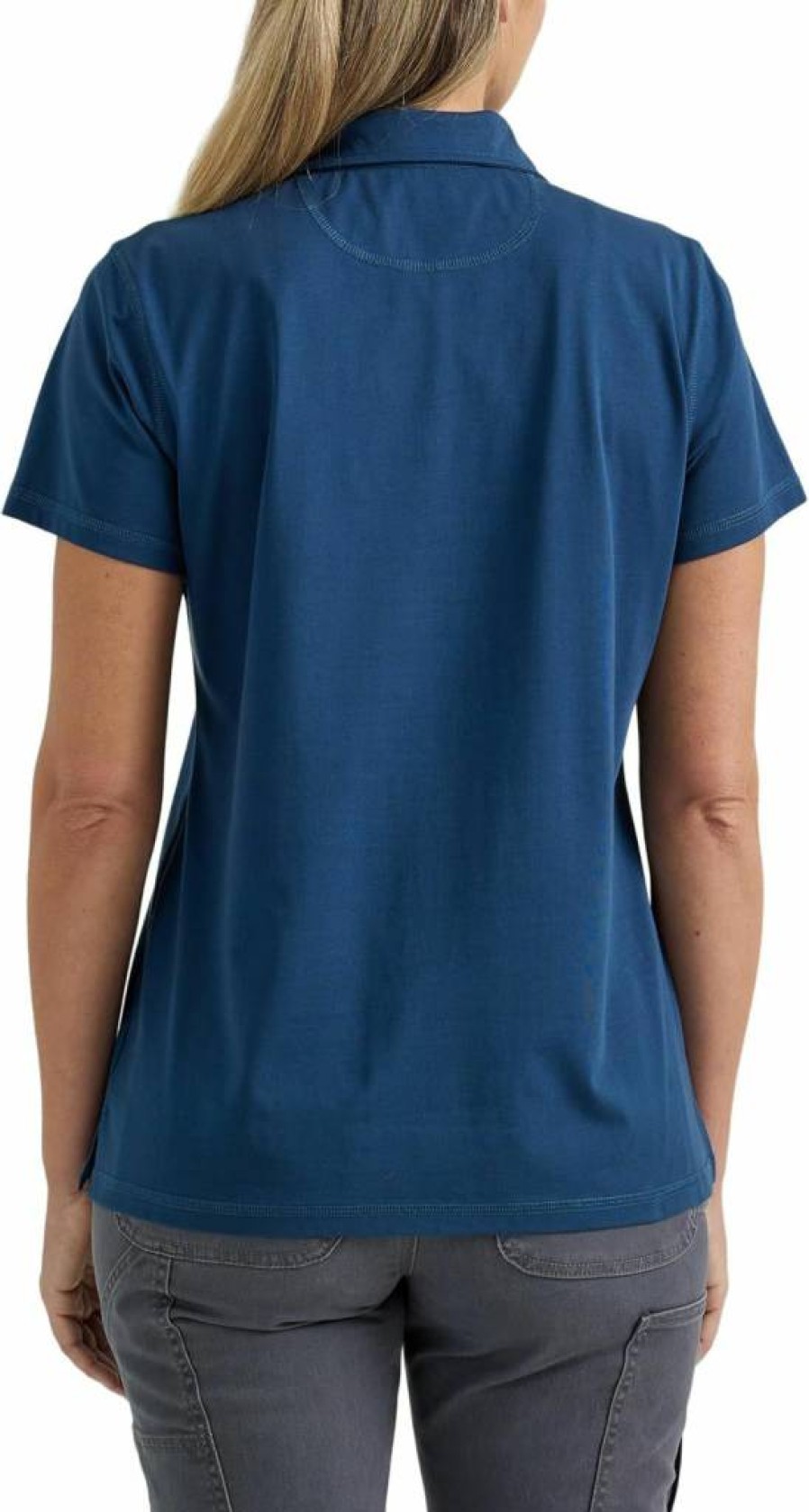Wrangler Women's Classic Regular Fit Short Sleeve Polo Shirt with Spread Collar