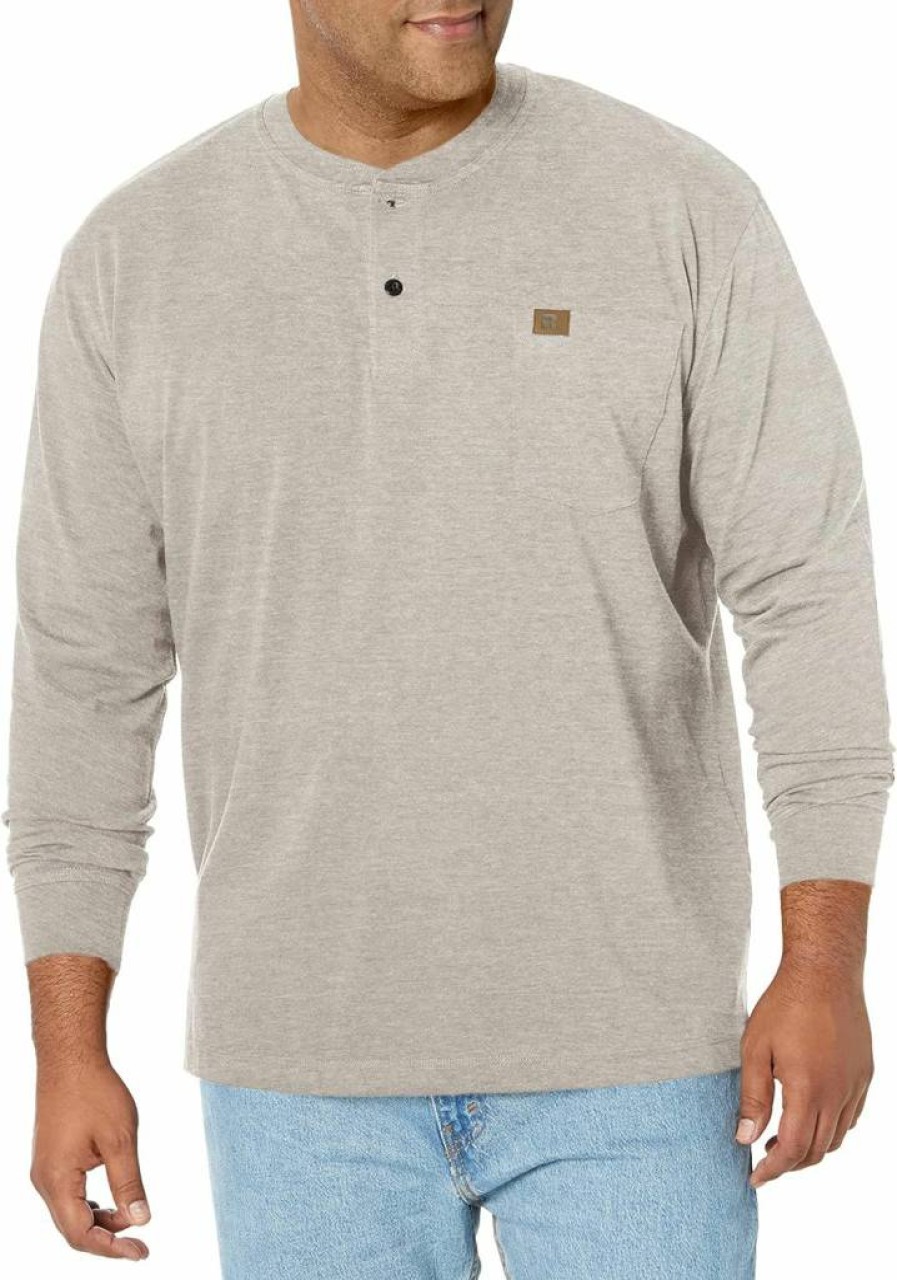 Wrangler Men's Classic Long Sleeve Henley Shirt - Comfortable Casual Button-Up Top