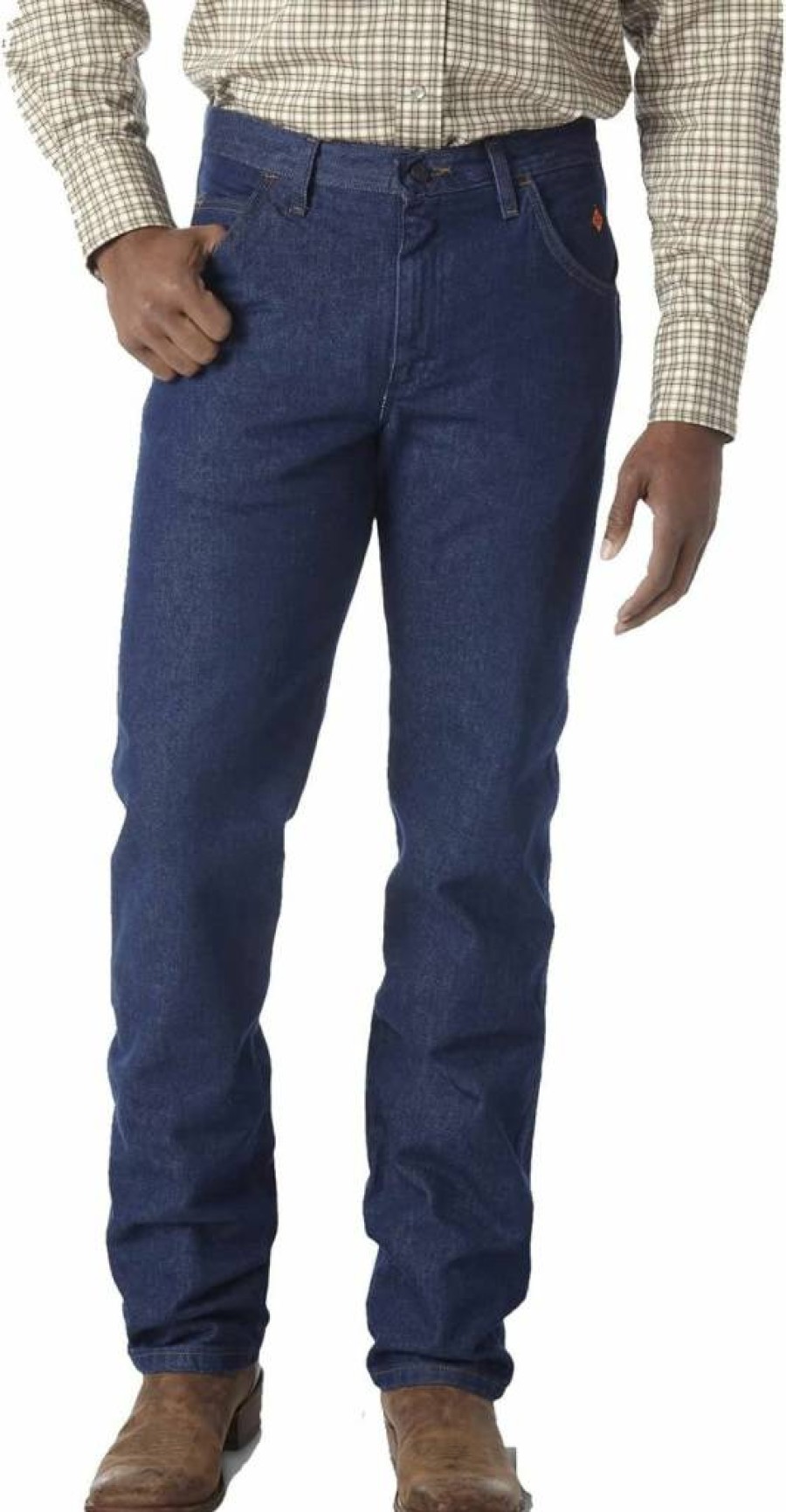 Wrangler Riggs Workwear Men's Lightweight FR Regular Fit Jeans - 29W x 34L, Prewashed Denim Pants for Work