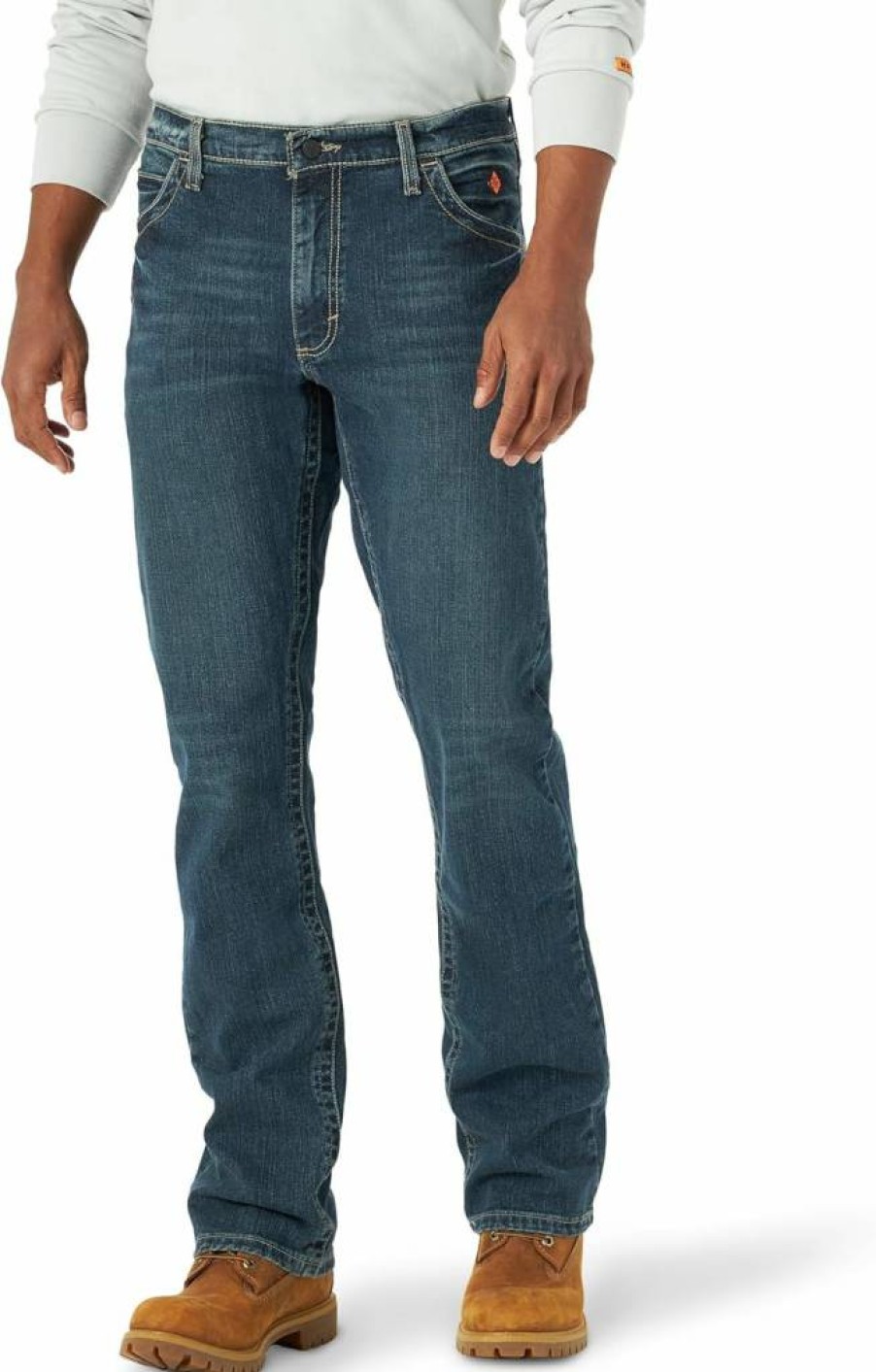 Wrangler Men's Flame-Resistant Vintage Boot Cut Jeans in Darkest Denim - 20X Relaxed Fit