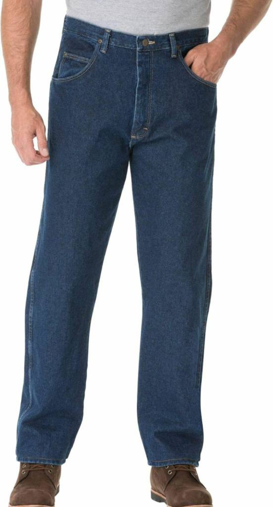Wrangler Men's Relaxed Fit Comfort Stretch Denim Jeans for Casual Wear