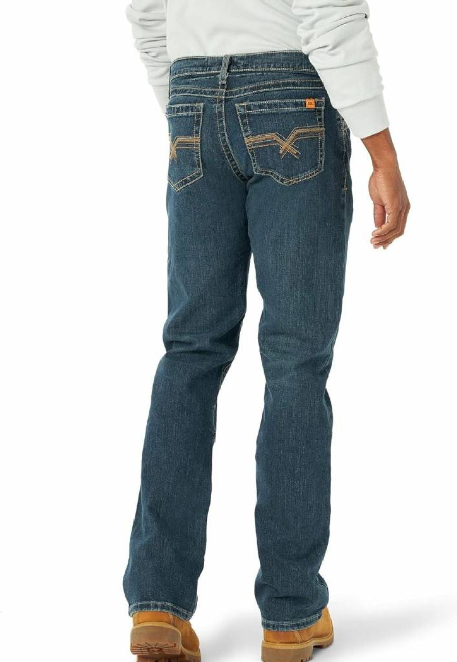Wrangler Riggs Workwear Men's Flame-Resistant FR Denim Jeans 32W x 34L Dark Vintage Boot Cut