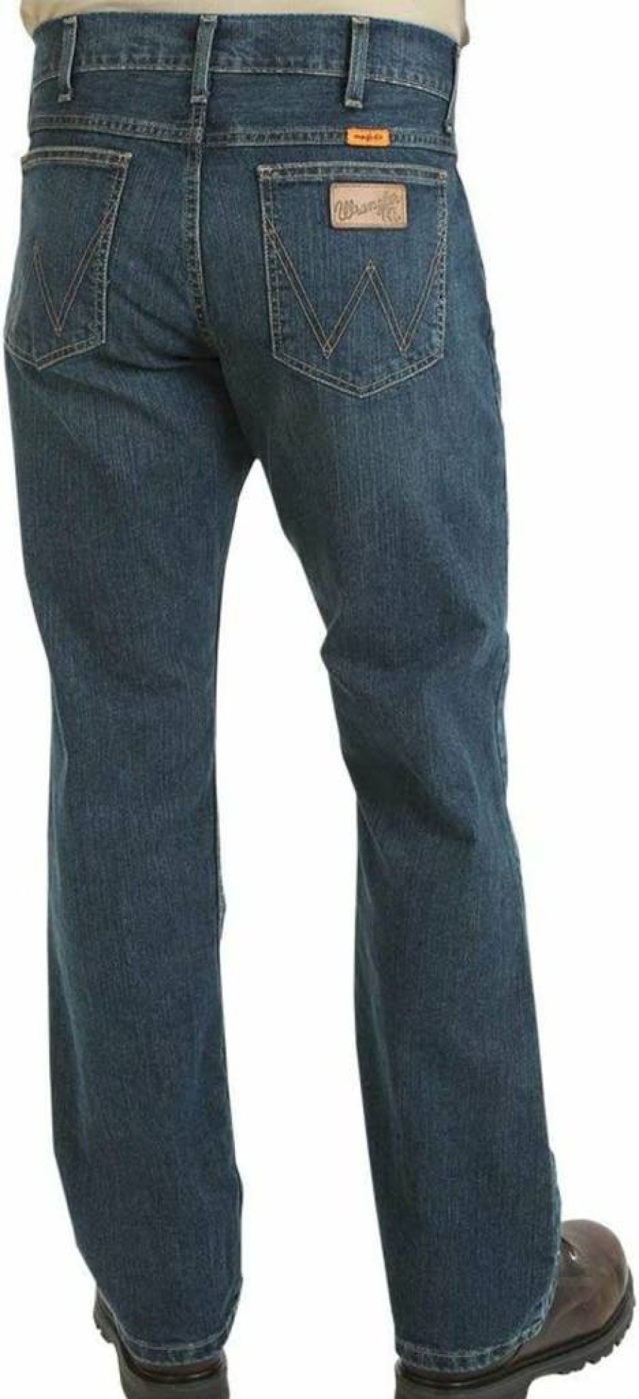 Wrangler Men's Flame-Resistant Retro Slim Fit Bootcut Jeans for Work Safety